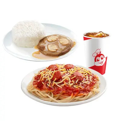 Jolly Spaghetti w/ 1 - pc. Burger Steak w/ Drink